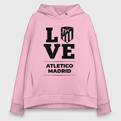 Толстовка оверсайз женская Atletico Madrid Love Классика, цвет: светло-розовый