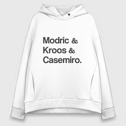 Толстовка оверсайз женская Modric, Kroos, Casemiro, цвет: белый