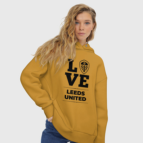 Женское худи оверсайз Leeds United Love Классика / Горчичный – фото 3