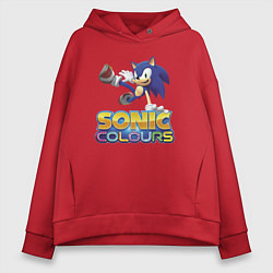 Толстовка оверсайз женская Sonic Colours Hedgehog Video game, цвет: красный