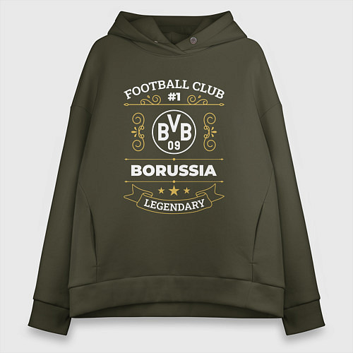 Женское худи оверсайз Borussia FC 1 / Хаки – фото 1