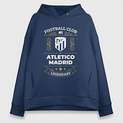 Толстовка оверсайз женская Atletico Madrid FC 1, цвет: тёмно-синий