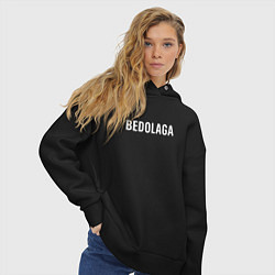 Толстовка оверсайз женская BEDOLAGA БЕДОЛАГА, цвет: черный — фото 2