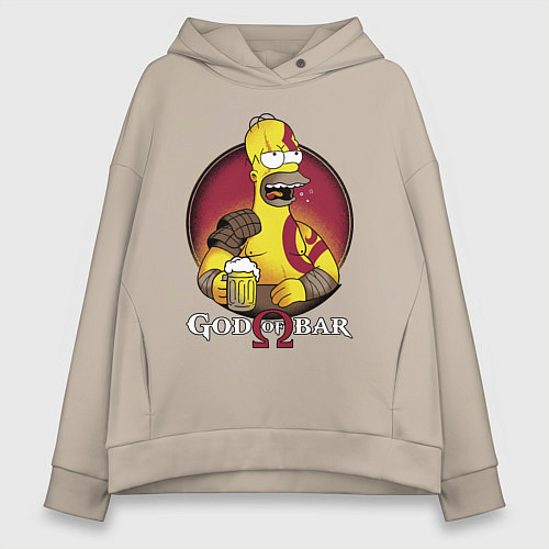 Женское худи оверсайз Homer god of bar / Миндальный – фото 1
