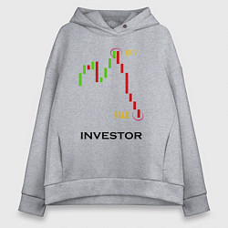 Толстовка оверсайз женская Investor, цвет: меланж