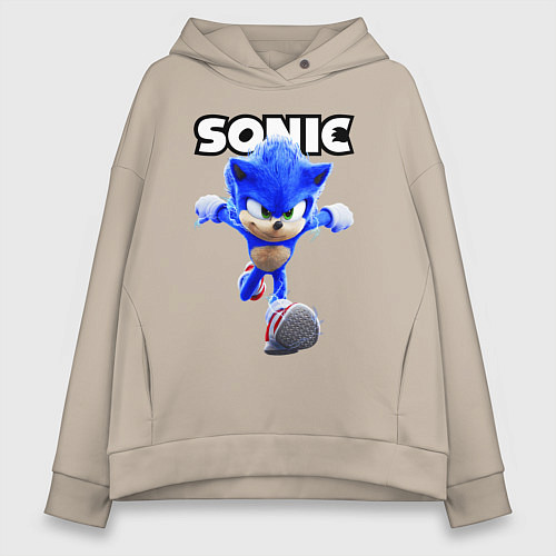 Женское худи оверсайз Sonic the Hedgehog 2022 / Миндальный – фото 1
