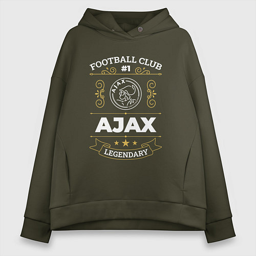 Женское худи оверсайз Ajax: Football Club Number 1 / Хаки – фото 1