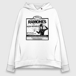 Толстовка оверсайз женская Live at the Palladium, NY - Ramones, цвет: белый