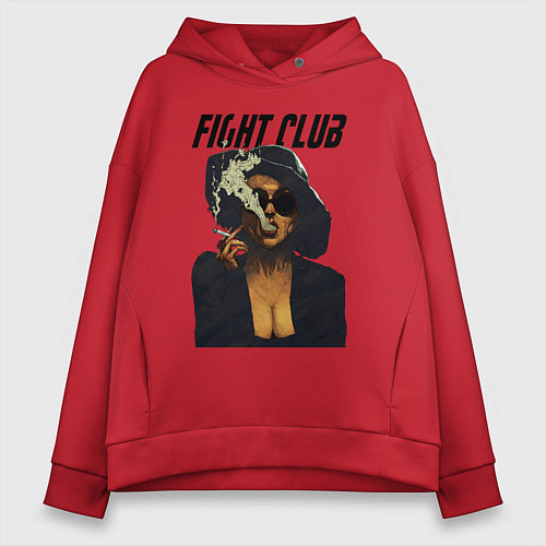 Женское худи оверсайз Fight Club - Marla Singer / Красный – фото 1