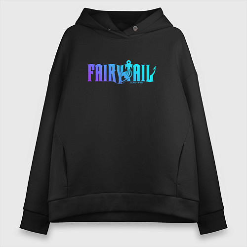 Женское худи оверсайз FAIRY TAIL NEON / Черный – фото 1