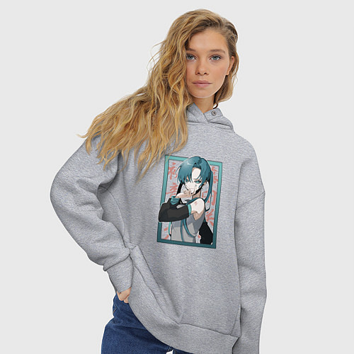 Женское худи оверсайз Hatsune Miku Drain / Меланж – фото 3