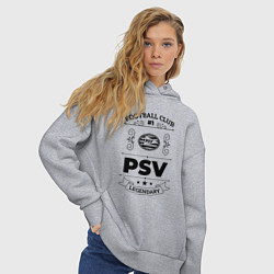 Толстовка оверсайз женская PSV: Football Club Number 1 Legendary, цвет: меланж — фото 2