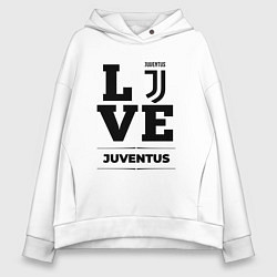 Толстовка оверсайз женская Juventus Love Классика, цвет: белый
