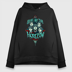 Толстовка оверсайз женская Bring Me the Horizon, постер, цвет: черный