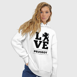Толстовка оверсайз женская Peugeot Love Classic, цвет: белый — фото 2