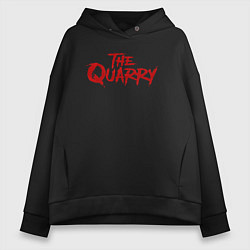 Толстовка оверсайз женская The Quarry logo, цвет: черный