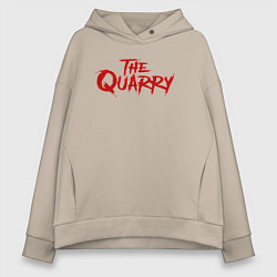 Толстовка оверсайз женская The Quarry logo, цвет: миндальный