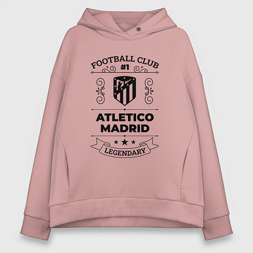 Женское худи оверсайз Atletico Madrid: Football Club Number 1 Legendary / Пыльно-розовый – фото 1