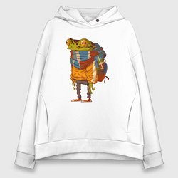 Толстовка оверсайз женская Модный путешественник, цвет: белый