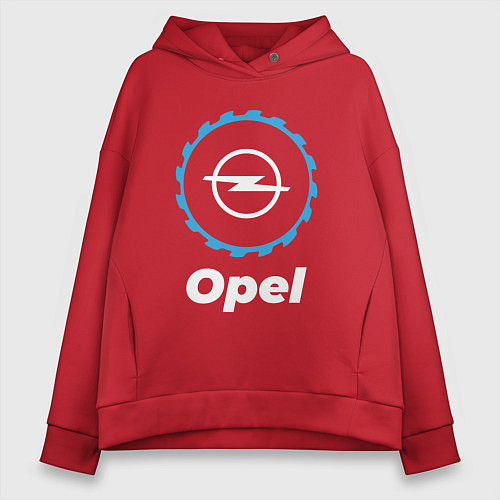 Женское худи оверсайз Opel в стиле Top Gear / Красный – фото 1