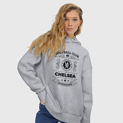 Толстовка оверсайз женская Chelsea: Football Club Number 1 Legendary, цвет: меланж — фото 2