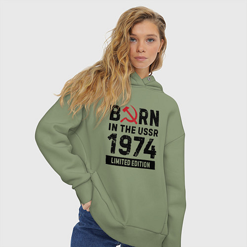 Женское худи оверсайз Born In The USSR 1974 Limited Edition / Авокадо – фото 3