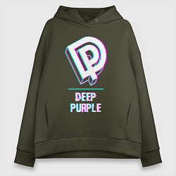 Толстовка оверсайз женская Deep Purple Glitch Rock, цвет: хаки