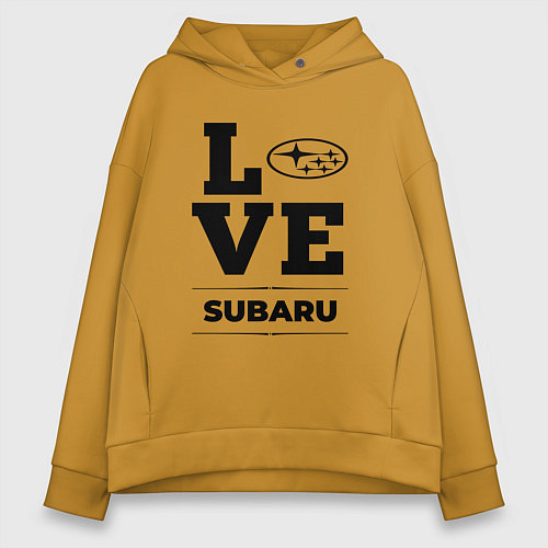 Женское худи оверсайз Subaru Love Classic / Горчичный – фото 1