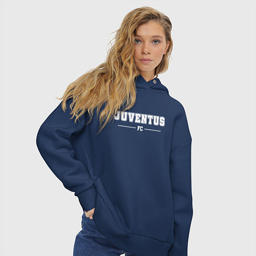 Женское худи оверсайз Juventus Football Club Классика / Тёмно-синий – фото 3