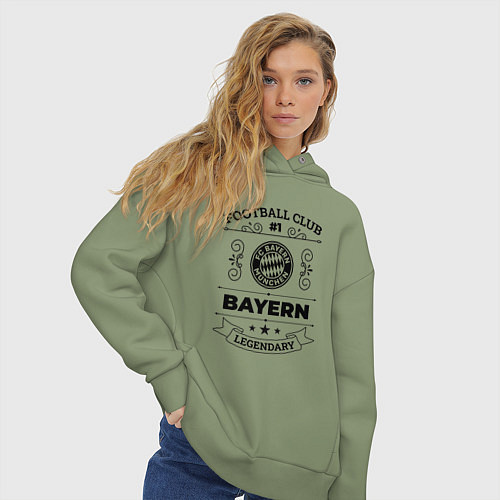 Женское худи оверсайз Bayern: Football Club Number 1 Legendary / Авокадо – фото 3