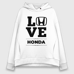 Толстовка оверсайз женская Honda Love Classic, цвет: белый
