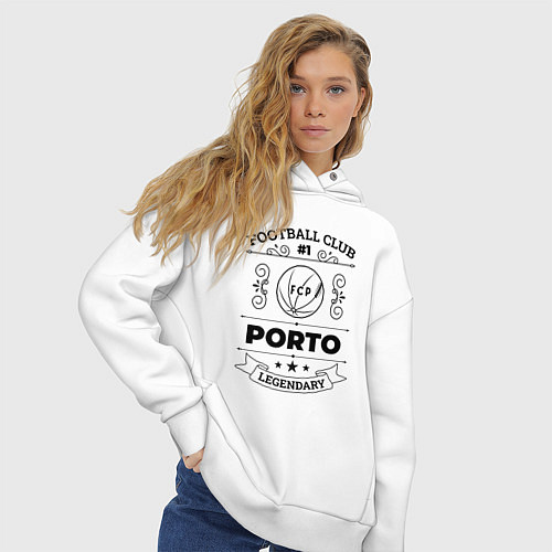 Женское худи оверсайз Porto: Football Club Number 1 Legendary / Белый – фото 3