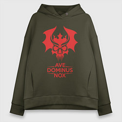Толстовка оверсайз женская Ave Dominus Nox клич повелителей ночи, цвет: хаки