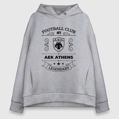 Женское худи оверсайз AEK Athens: Football Club Number 1 Legendary / Меланж – фото 1