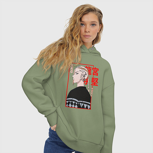 Женское худи оверсайз ДРАКЕН - DRAKEN ТОКИЙСКИЕ МСТИТЕЛИ / Авокадо – фото 3