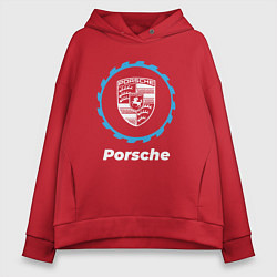 Толстовка оверсайз женская Porsche в стиле Top Gear, цвет: красный