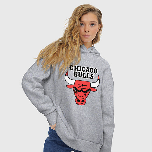 Женское худи оверсайз Chicago Bulls / Меланж – фото 3