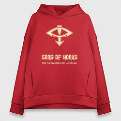 Толстовка оверсайз женская Сыны Хоруса винтаж лого, цвет: красный