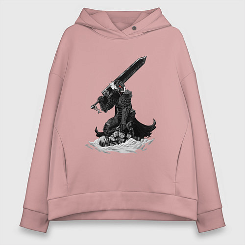 Женское худи оверсайз Berserk the Black Swordsman / Пыльно-розовый – фото 1