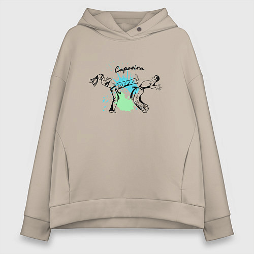 Женское худи оверсайз Капоэйра боевой танец / Миндальный – фото 1