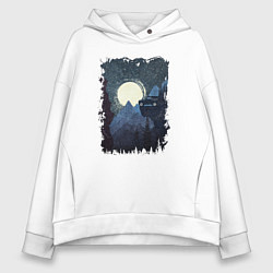 Толстовка оверсайз женская Джип и пропасть, цвет: белый