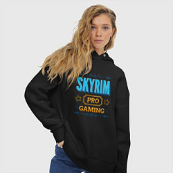 Толстовка оверсайз женская Игра Skyrim pro gaming, цвет: черный — фото 2