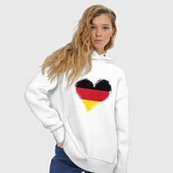 Толстовка оверсайз женская Сердце - Германия, цвет: белый — фото 2
