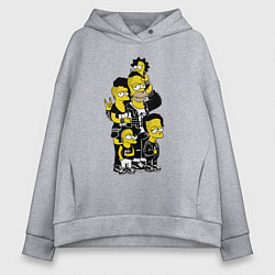Толстовка оверсайз женская Simpsons not dead! Motto, цвет: меланж