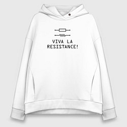 Толстовка оверсайз женская Viva la resistance, цвет: белый