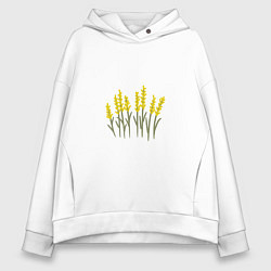 Женское худи оверсайз Желтые полевые цветы