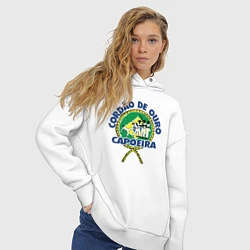 Толстовка оверсайз женская Cordao de ouro Capoeira flag of Brazil, цвет: белый — фото 2