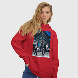 Толстовка оверсайз женская Stray Kids Thunderous, цвет: красный — фото 2