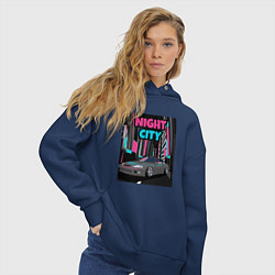 Толстовка оверсайз женская Toyota Soarer Night City, цвет: тёмно-синий — фото 2