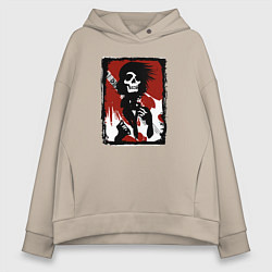 Толстовка оверсайз женская Punk is not a crime, цвет: миндальный